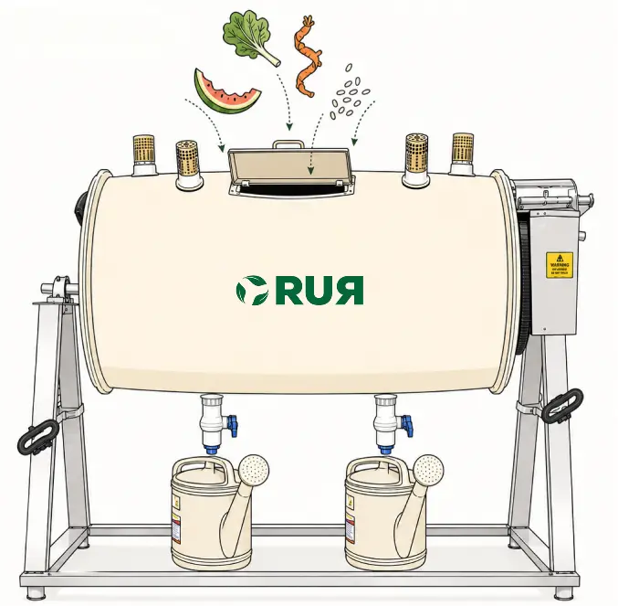 RUR aerobic tumbler bio-composter